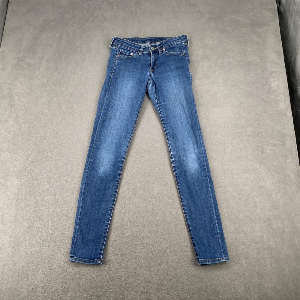 HM Super Skinny Low Waist Jeans Blue Denim 25/32 0399087 4